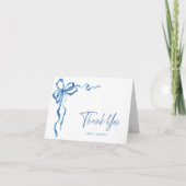 Eenvoudige moderne Waterverf blauw hand getekende  Bedankkaart (Voorkant)