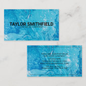 Eenvoudige, moderne Waterverf blauwe roze verfbus Visitekaartje (Voorkant / Achterkant)