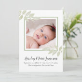 Eenvoudige, moderne Waterverf botanische babymeisj Aankondiging (Staand voorkant)