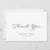 Eenvoudige moderne Waterverf bruiloft bedankkaart (Voorkant)