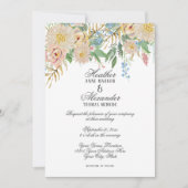 Eenvoudige Moderne Waterverf Bruiloft Bloemen Blus Kaart (Voorkant)