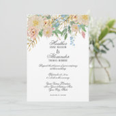 Eenvoudige Moderne Waterverf Bruiloft Bloemen Blus Kaart (Staand voorkant)