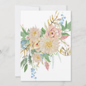 Eenvoudige Moderne Waterverf Bruiloft Bloemen Blus Kaart (Achterkant)