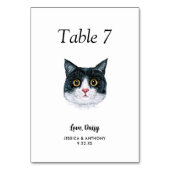 Eenvoudige moderne Waterverf Cat Wedding Kaart (Voorkant)