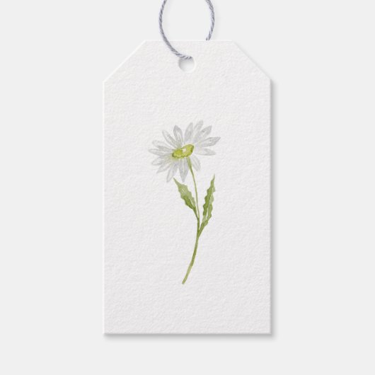 Eenvoudige, moderne Waterverf Daisy Spring Cadeaulabel (Voorkant)
