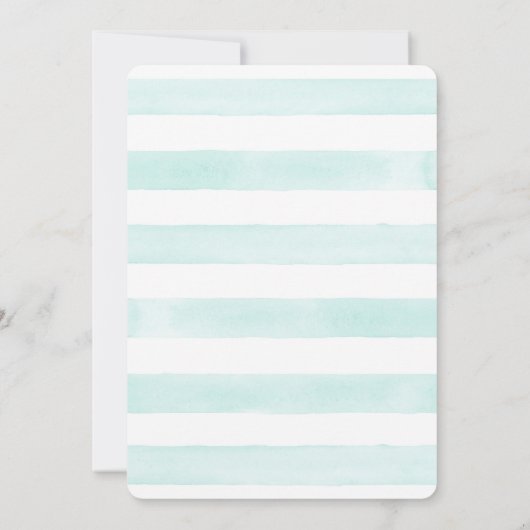 Eenvoudige, moderne Waterverf Floral Rozen Aqua Bl Kaart (Achterkant)