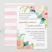 Eenvoudige moderne Waterverf Floral Rozen Roze kor Kaart (Voorkant / Achterkant)