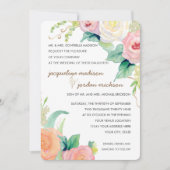 Eenvoudige moderne Waterverf Floral Rozen Roze kor Kaart (Voorkant)