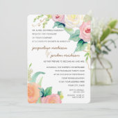 Eenvoudige moderne Waterverf Floral Rozen Roze kor Kaart (Staand voorkant)