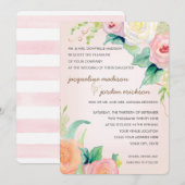 Eenvoudige moderne Waterverf Floral Rozen Roze kor Kaart (Voorkant / Achterkant)