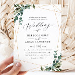 Eenvoudige moderne Waterverf Greenery Gold Wedding Kaart<br><div class="desc">Dit elegante Rustic Greenery Gold collectie is uitgerust met gemengde waterverf greenery botanicals,  een modern calligrafiekscript dat is gekoppeld aan een klassiek serif lettertype in zwart en een aangepast monogram op de achterzijde. Overeenkomende objecten beschikbaar.</div>
