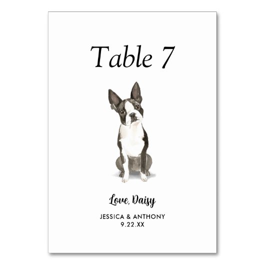 Eenvoudige moderne Waterverf Hond bruiloft Kaart (Voorkant)