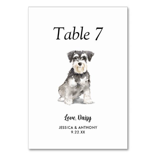 Eenvoudige moderne Waterverf Hond bruiloft Kaart (Voorkant)