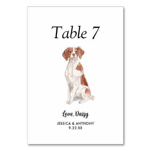 Eenvoudige moderne Waterverf Hond bruiloft Kaart (Voorkant)