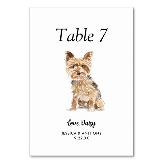 Eenvoudige moderne Waterverf Hond bruiloft Kaart (Voorkant)