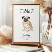 Eenvoudige moderne Waterverf Hond bruiloft Kaart