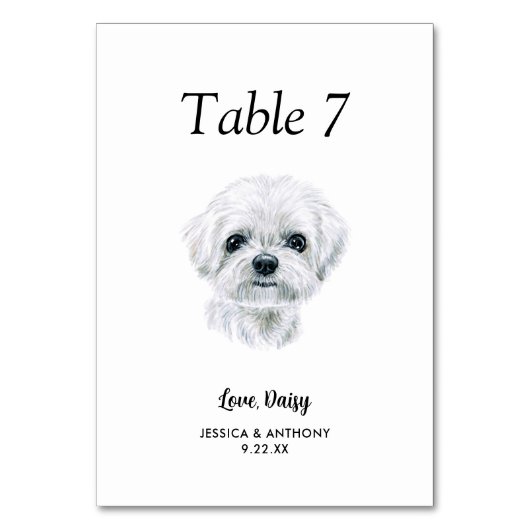 Eenvoudige moderne Waterverf Hond bruiloft Kaart (Voorkant)