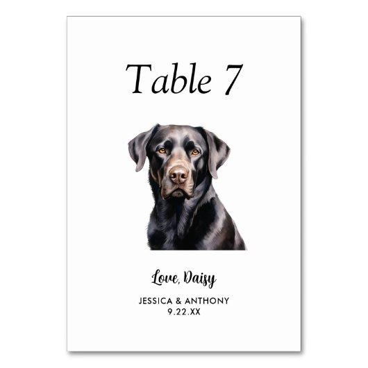 Eenvoudige moderne Waterverf Hond bruiloft Kaart (Voorkant)