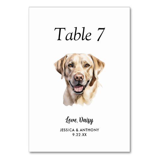 Eenvoudige moderne Waterverf Hond bruiloft Kaart (Voorkant)