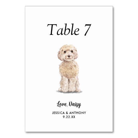 Eenvoudige moderne Waterverf Hond bruiloft Kaart (Voorkant)