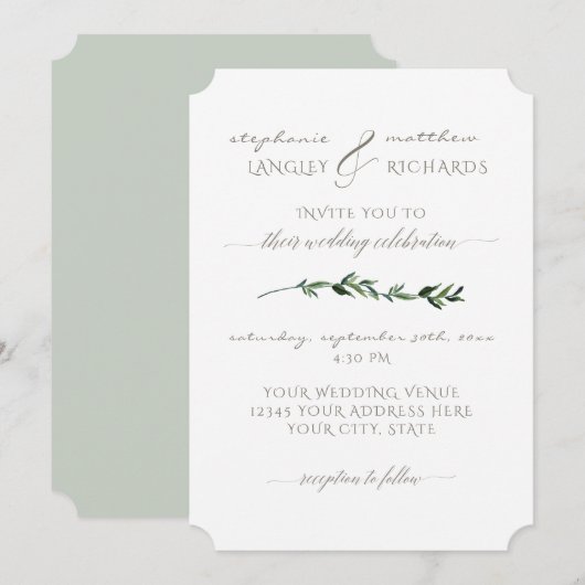 Eenvoudige, moderne Waterverf-olievlek Kaart (Voorkant / Achterkant)