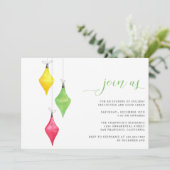 Eenvoudige Moderne Waterverf Ornamenten Kerstfeest Kaart (Staand voorkant)