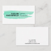 Eenvoudige, moderne Waterverf penseelstreek Visitekaartje (Voorkant / Achterkant)