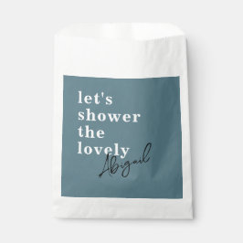 Eenvoudige Moderne Waterverf Teal Bruidsdouche Bedankzakje