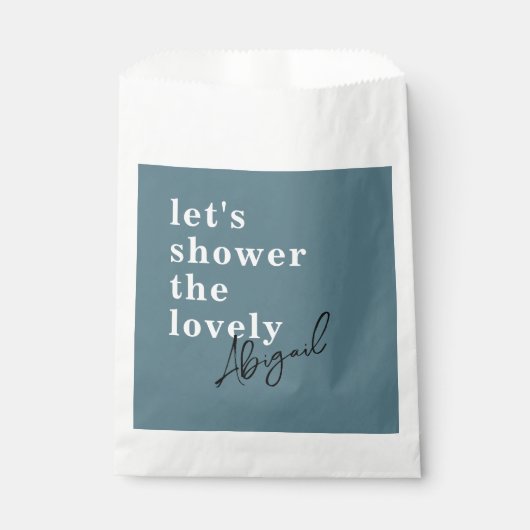 Eenvoudige Moderne Waterverf Teal Bruidsdouche Bedankzakje (Voorkant)