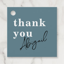 Eenvoudige Moderne Waterverf Tijgerblauw Bruidsdou Bedankjes Labels