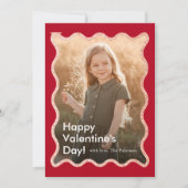 Eenvoudige Moderne Wavy Foto Valentijns Feestdagenkaart (Voorkant)