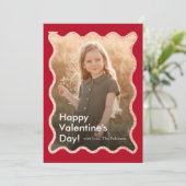 Eenvoudige Moderne Wavy Foto Valentijns Feestdagenkaart (Staand voorkant)