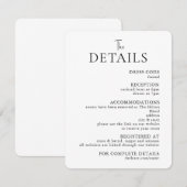 Eenvoudige Moderne Wedding Details Enclosure kaart (Voorkant / Achterkant)