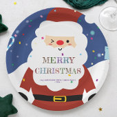 Eenvoudige moderne Whimsical Cute Santa Kerstparty Papieren Bordje