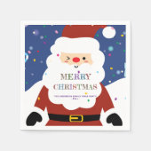 Eenvoudige moderne Whimsical Cute Santa Kerstparty Servet (Voorkant)