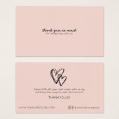 Eenvoudige, moderne Whimsical Heart Customer Disco Visitekaartje (Voorkant /achterkant)