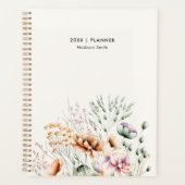 Eenvoudige Moderne Wildbloem Floral gepersonalisee Planner (Voorkant)