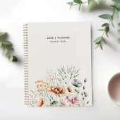 Eenvoudige Moderne Wildbloem Floral gepersonalisee Planner