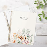 Eenvoudige Moderne Wildbloem Floral gepersonalisee Planner<br><div class="desc">Eenvoudig Modern Wildflower Floral Gepersonaliseerd Planner Notitieboek</div>