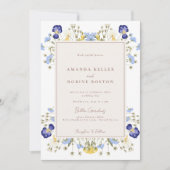 Eenvoudige moderne Wildflower bruiloft uitnodiging (Voorkant)