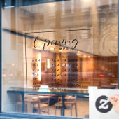 Eenvoudige Moderne Winkel Openingstijden Ruitstick Raamsticker (Cafe Raam)