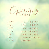 Eenvoudige, moderne winkelopeningstijden handgesch raamsticker (Vel 3)