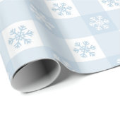 Eenvoudige moderne winter sneeuwvlok kerstvakantie cadeaupapier (Rol Hoek)