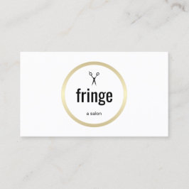 Eenvoudige Moderne Wit Gouden Haar Stylist Salon Visitekaartje