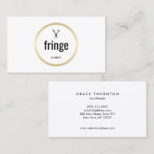 Eenvoudige Moderne Wit Gouden Haar Stylist Salon Visitekaartje (Voorkant / Achterkant)