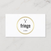 Eenvoudige Moderne Wit Gouden Haar Stylist Salon Visitekaartje (Voorkant)
