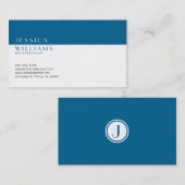 Eenvoudige Moderne Wit & Navy Blue SEO Specialist Visitekaartje (Voorkant / Achterkant)