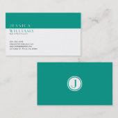 Eenvoudige Moderne Wit-Russische en Peacock-Groene Visitekaartje (Voorkant / Achterkant)