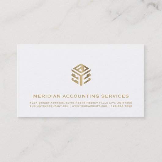 Eenvoudige moderne witgouden Logo Visitekaartje (Voorkant)