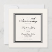 Eenvoudige moderne witte 25e verjaardag bruiloft kaart (Voorkant)